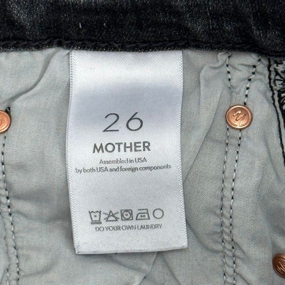 Mother The Ditcher Zip Ankle High Rise Black Jeans in Smoking Section Size 26 - Picture 8 of 10